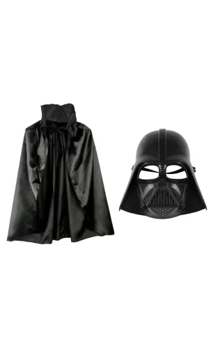 Çocuk Boy Yıldız Savaşları Star Wars Darth V Maskesi Ve 90 Cm Pelerin Seti Siyah