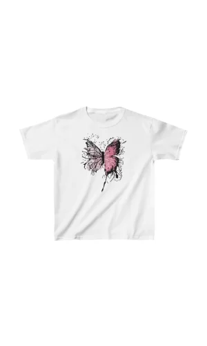 Luz&Pos Çocuk Kız Baskılı T-shirt - Beyaz