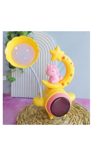 Çocuk Odası Ay ve Unicorn Desenli Gece Lambası
