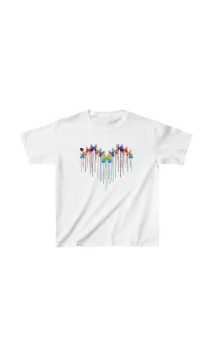 Luz&Pos Çocuk Unisex Baskılı T-shirt - Beyaz