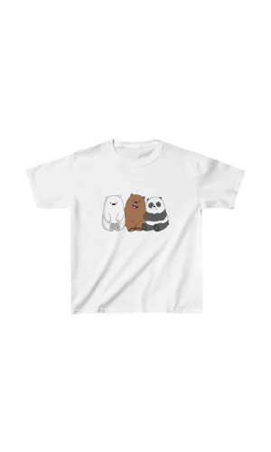 Luz&Pos Çocuk Unisex Baskılı T-shirt - Beyaz