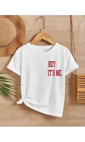 Luz&Pos Çocuk Unisex Baskılı T-shirt - Beyaz