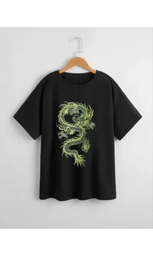 Luz&Pos Çocuk Unisex Baskılı T-shirt - Siyah