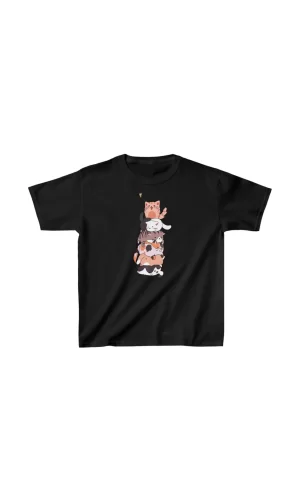 Luz&Pos Çocuk Unisex Baskılı T-shirt - Siyah