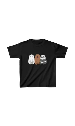 Luz&Pos Çocuk Unisex Baskılı T-shirt - Siyah