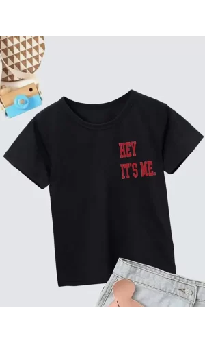 Luz&Pos Çocuk Unisex Baskılı T-shirt - Siyah