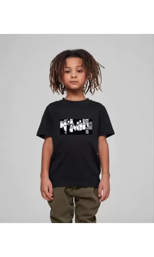 Luz&Pos Çocuk Unisex Baskılı T-shirt - Siyah