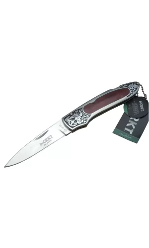 Cr 0128 Rd Kamp Çakı 18 Cm - Metal Desenli Sap, Kılıflı, Kutulu