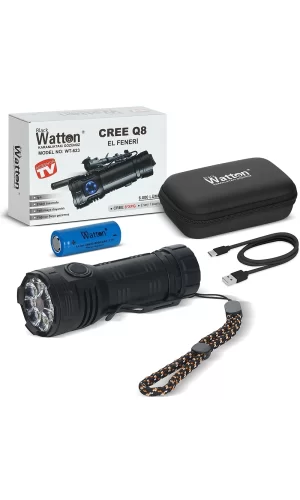Cree Q8- Xpg 8+1 Led  Şarjlı El Feneri  Wt-623