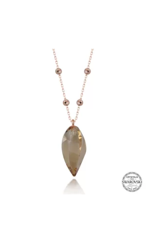 Crystal Taşlı Rose Top Zincir Gümüş Kadın Kolye