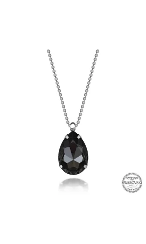 Crystal Taşlı Top Zincir Damla Gümüş Kadın Kolye