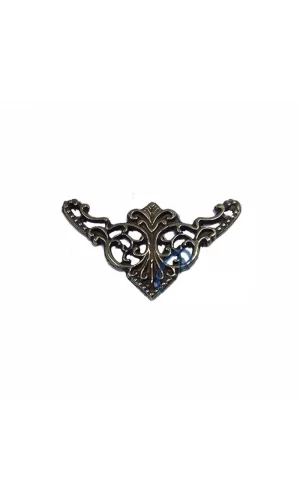 Dekoratif Köşe Süsü, Köşelik - Küçük, 19x34mm, Antik, 100 Adet