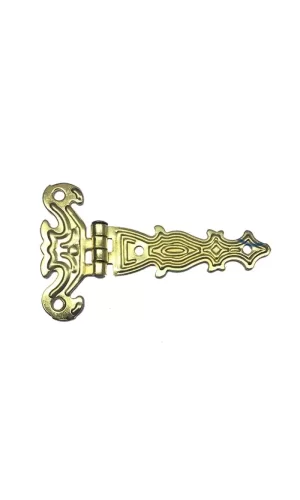 Dekoratif, Sac Tek Kuyruklu Menteşe - 40x68 Mm, Küçük, Sarı, 1 Adet
