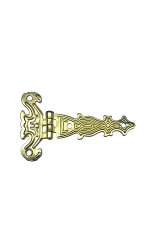 Dekoratif, Sac Tek Kuyruklu Menteşe - 40x68 Mm, Küçük, Sarı, 100 Adet