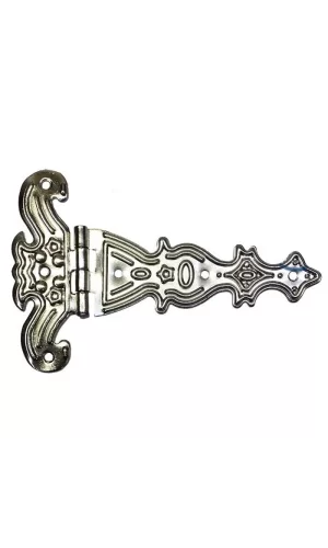 Dekoratif, Sac Tek Kuyruklu Menteşe - 69x102 Mm, Büyük, Nikel, 1 Adet
