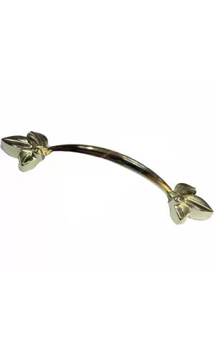 Dekoratif Zamak Yaprak Kulp - 96mm, Sarı, 100 Adet
