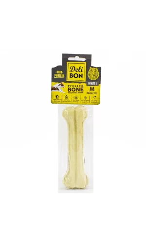 Delibon Deri Köpek Çiğneti Pres Kemik 1x15cm Beyaz