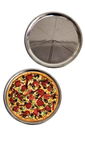 Delikli Çelik Pizza Ve Lahmacun Tepsisi Orta Boy -32  Cm