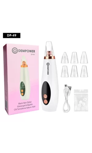 Dempower Black Skin Dijital Göstergeli 6 Başlıklı Cilt Temizleme Vakum Aleti