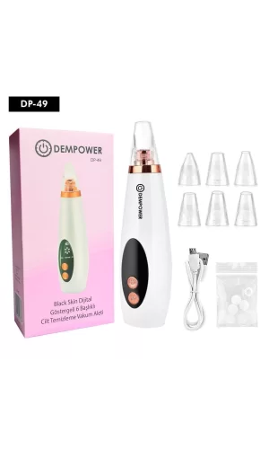 Dempower Black Skin Dijital Göstergeli 6 Başlıklı Cilt Temizleme Vakum Aleti