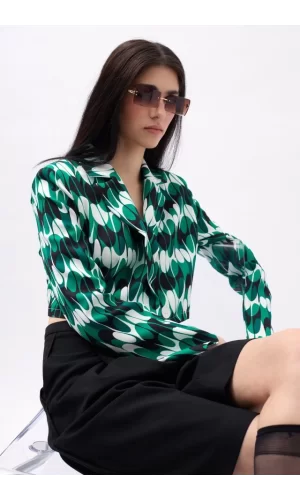 Desenli Crop Ceket