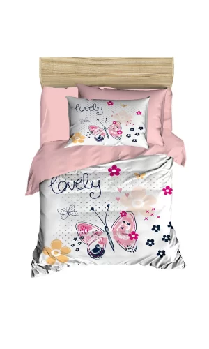 Dijital Baskılı 3d Pamuklu Yenidoğan Bebek Nevresim Takımı Lovely Butterfly