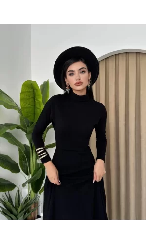 Dina Boğazlı Midi Elbise