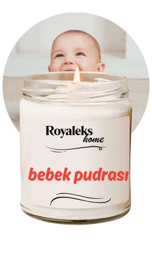 Doğal Özel Seri Kokulu Dekoratif Kavanoz Mum 210 cc - Bebek Pudrası - RYL