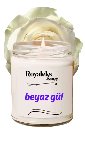 Doğal Özel Seri Kokulu Dekoratif Kavanoz Mum 210 cc - Beyaz Gül - RYL
