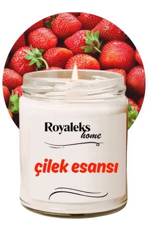 Doğal Özel Seri Kokulu Dekoratif Kavanoz Mum 210 cc - Çilek Esansı - RYL
