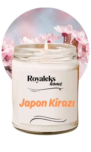 Doğal Özel Seri Kokulu Dekoratif Kavanoz Mum 210 cc - Japon Kirazı Esansı - RYL