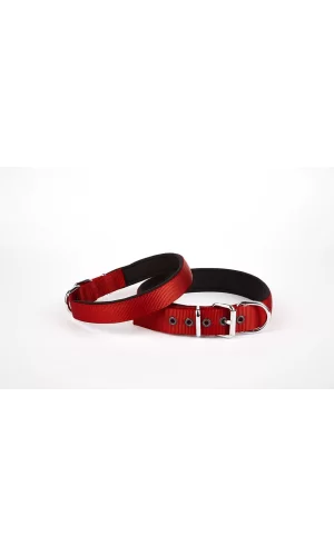 Doggie Comfort Dokuma Köpek Boyun Tasması 45-52 cm Kırmızı