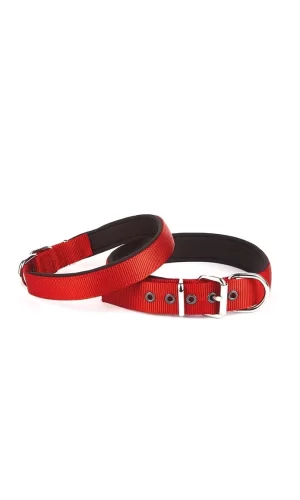 Doggie Konfor Seri Dokuma Köpek Boyun Tasması 4x52-60cm Kırmızı