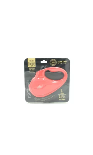 Doggie Master Seri Otomatik Makaralı Köpek Gezdirme 50 kg / 5 M Pembe