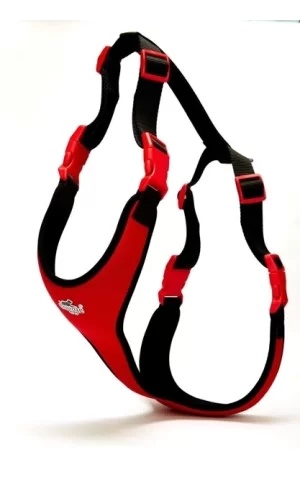 Doggie Softlu Siyah Köpek Bel Tasması 70/95 cm Kırmızı