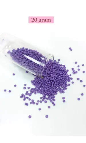 Dökme Cam Kum Boncuk (11/0) 2 mm - 20 Gram -  Eflatun - BNC020