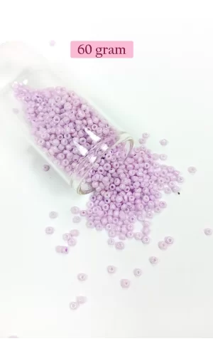 Dökme Cam Kum Boncuk (11/0) 2 mm - 60 Gram -  Açık Pembe - BNC043