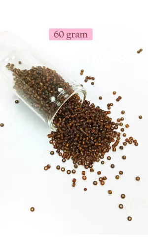 Dökme Cam Kum Boncuk (11/0) 2 mm - 60 Gram -  Çok Koyu Turuncu - BNC064