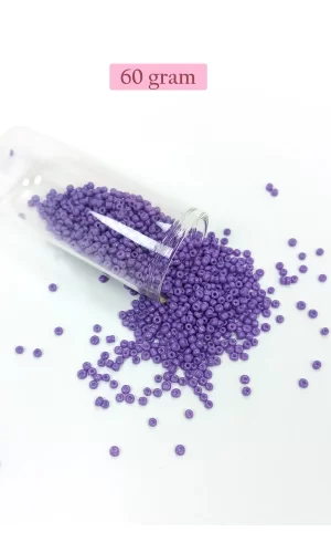 Dökme Cam Kum Boncuk (11/0) 2 mm - 60 Gram -  Eflatun - BNC055