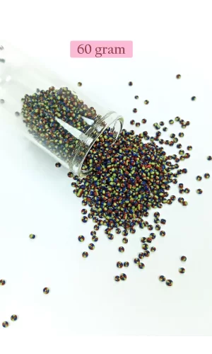 Dökme Cam Kum Boncuk (11/0) 2 mm - 60 Gram -  Üç Renkli - BNC067