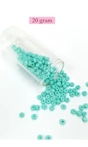 Dökme Cam Kum Boncuk Büyük Boy (6/0) 4 mm - 20 Gram - Açık Yeşil - BNC088