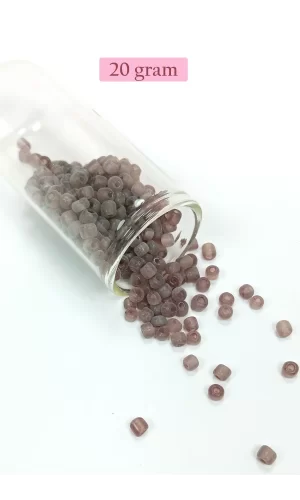 Dökme Cam Kum Boncuk Büyük Boy (6/0) 4 mm - 20 Gram - Şeffaf Gri - BNC105