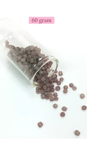 Dökme Cam Kum Boncuk Büyük Boy (6/0) 4 mm - 60 Gram - Şeffaf Gri - BNC141