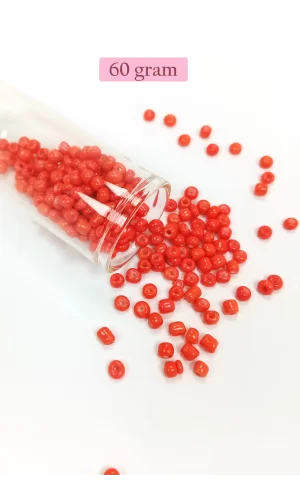 Dökme Cam Kum Boncuk Büyük Boy (6/0) 4 mm - 60 Gram - Turuncu - BNC137