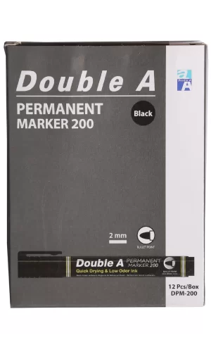 Double A Permanent Yuvarlak Uçlu Kalem Siyah  12li