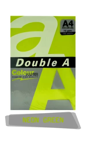 Double A Renkli Fotokopi Kağıdı 100 Lü A4 75 Gr Neon Green