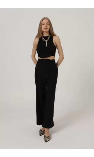 Duble Paça Pantolon - Siyah