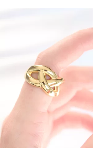 Düğüm Model Gold Renk Ayarlanabilir Yüzük