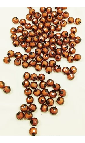 Dünya Boncuk İçten Boncuklu Bileklik Çanta Boncuğu 10 mm 50 gr Kahverengi - BNC462