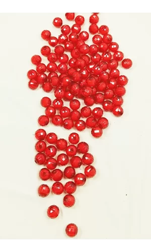Dünya Boncuk İçten Boncuklu Bileklik Çanta Boncuğu 10 mm 50 gr Kırmızı - BNC466